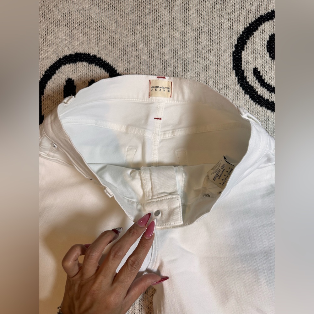 Alice + Olivia Crisp White wide leg